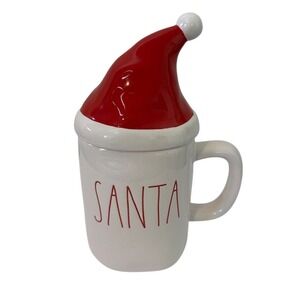 Rae Dunn Santa Mug with Santa Hat Lid Holiday Christmas Coffee Mug Display Decor